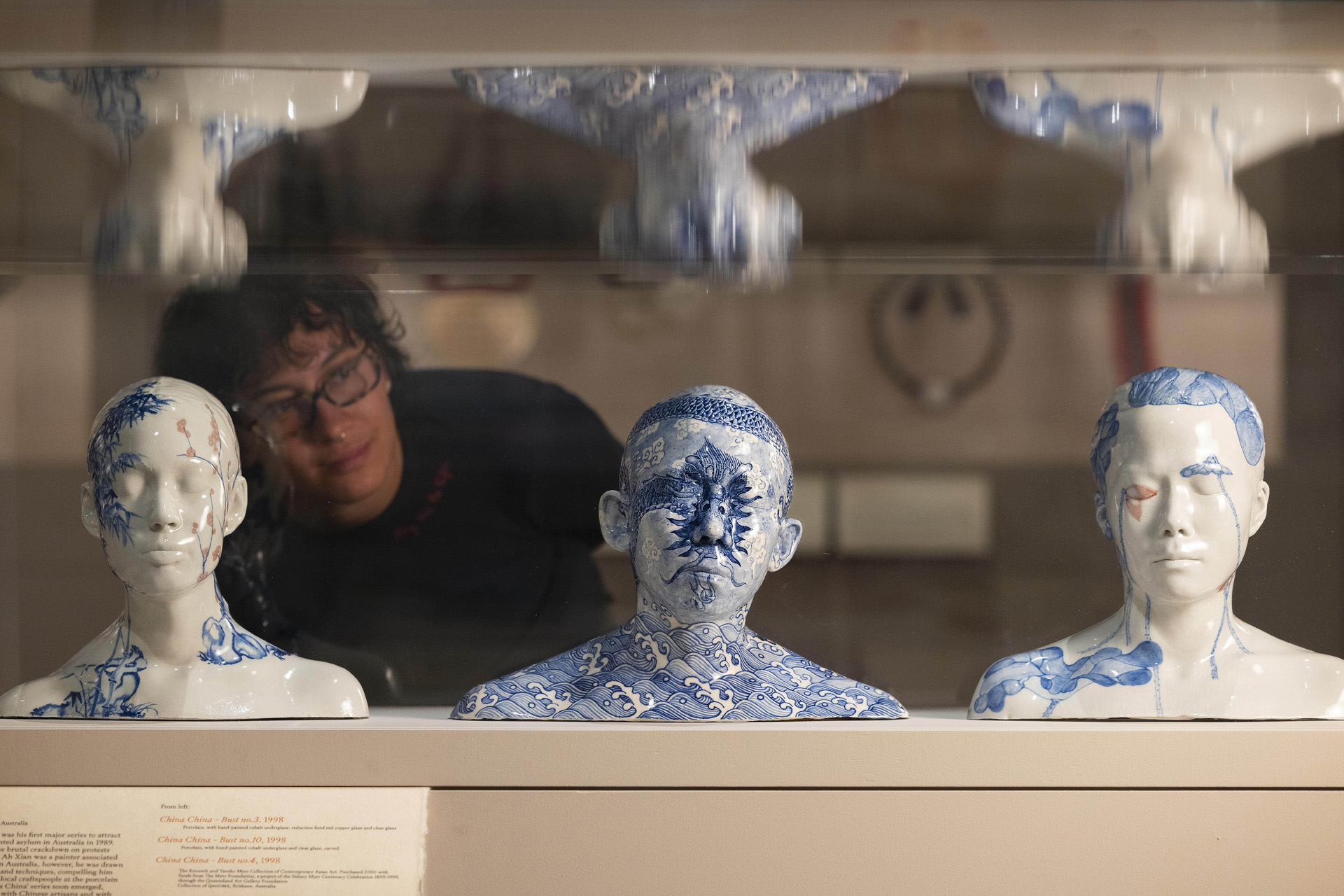 Three China heads on display